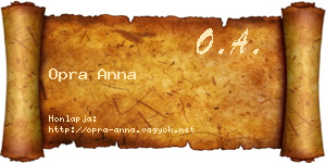 Opra Anna névjegykártya